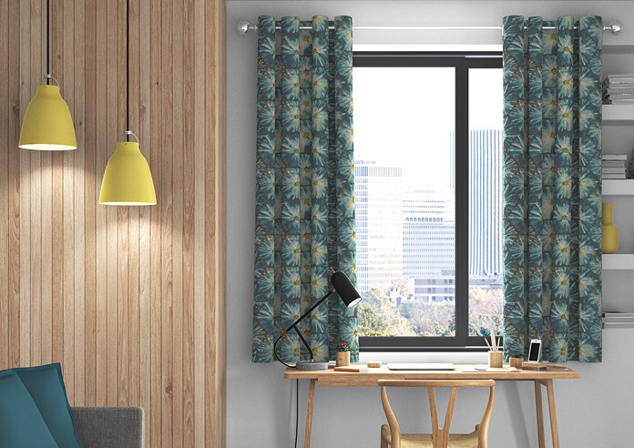 Honeycomb, Teal - Made to Measure Curtains - Image 3